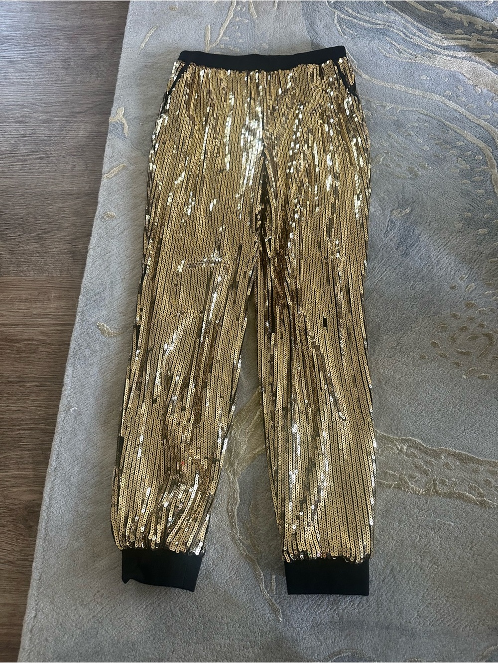 Gold Sequin Jogger Pants -woman’s